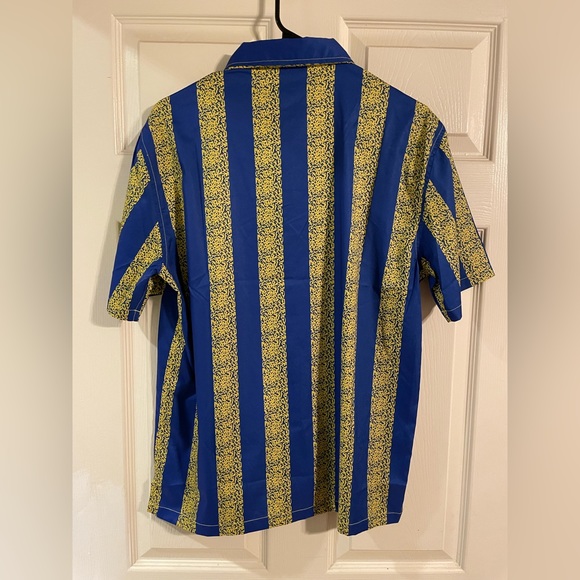 FashionNova Mens Size Small Blue&Yellow OR Black&Green Button Up Shirt - Picture 4 of 6
